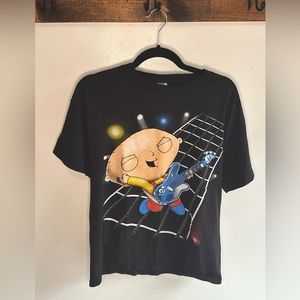 Stewie Griffin Delta Men’s T-Shirt Vintage Y2K Family Guy Black Crew Neck size M